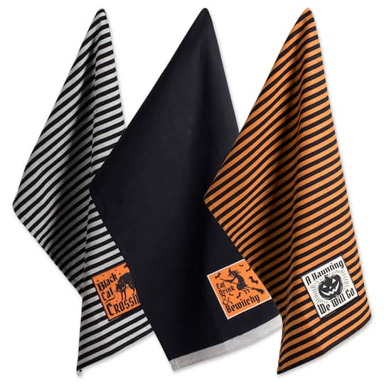 DII® Assorted Happy Haunting Halloween Embellished Dishtowel Set